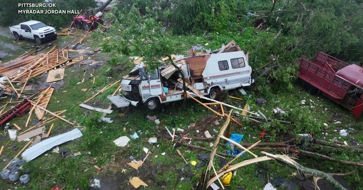 Aerial video shows storm damage after system tears through Oklahoma