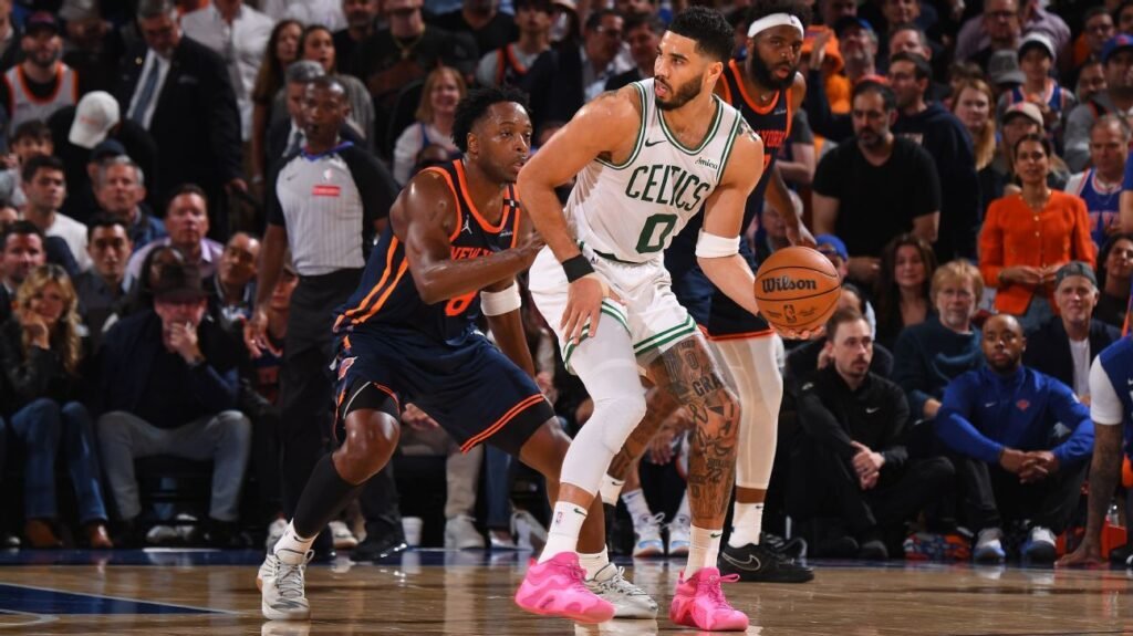 Celtics’ Tatum carried off in Game 4 with leg injury
