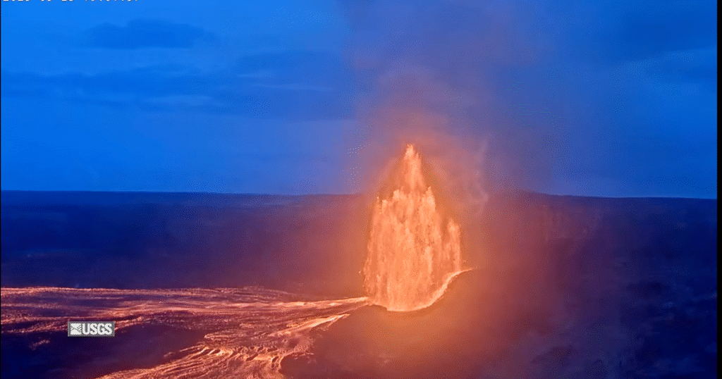 Hawaii’s Kilauea volcano shoots lava hundreds of feet into the air in latest eruption