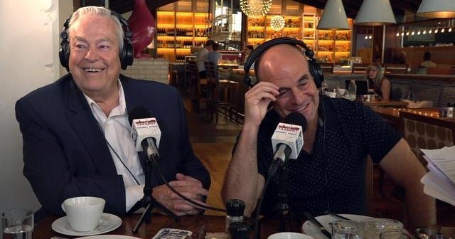 Peter Sagal and Bill Kurtis of “Wait Wait … Don’t Tell Me!” play the “Takeout” version of the political news game