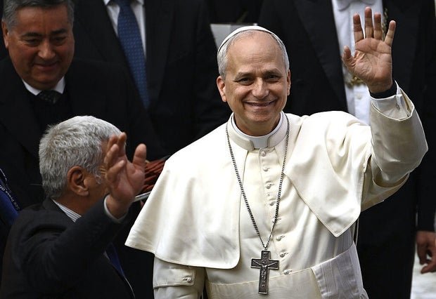 Pope Leo XIV attends an audience to journalists in Vatican 
