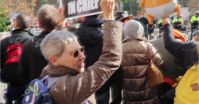 Anti-Trump protesters clash with WWII vet at NYC Veterans Day Parade