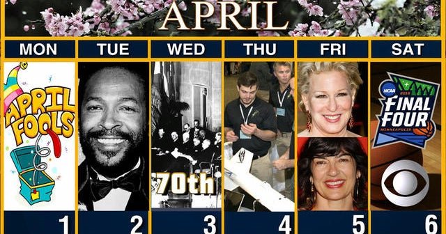 Calendar: Week of April 1
