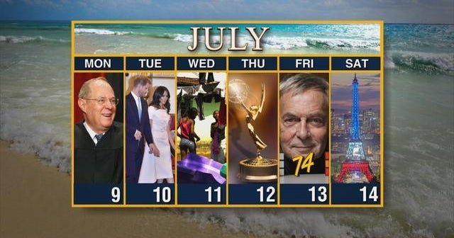 Calendar: Week of July 9