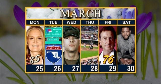 Calendar: Week of March 25