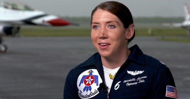 Female Thunderbird pilot inspiring others to