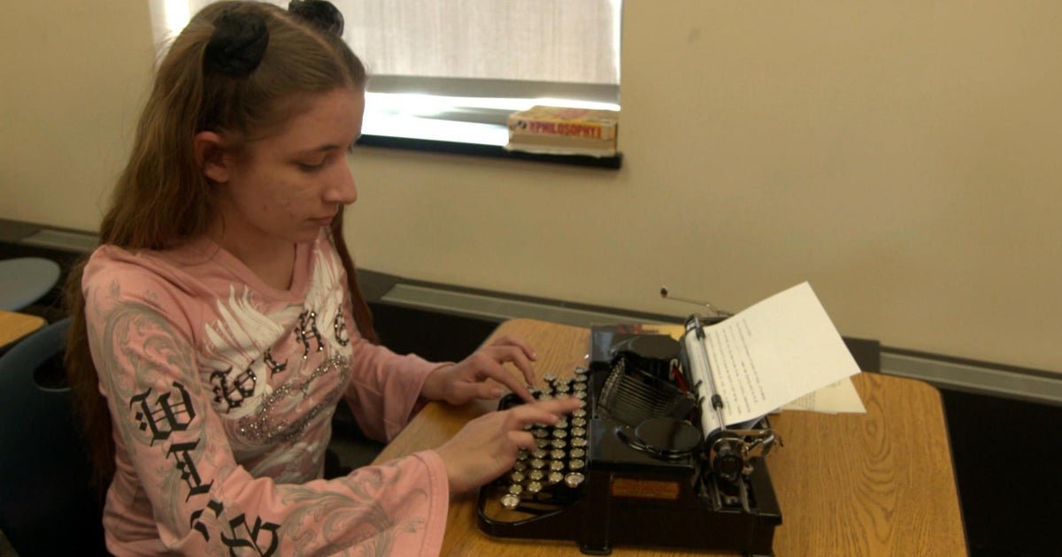 Students wrote letters to Tom Hanks using typewriters. He responded to each message.