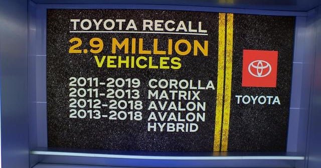 Toyota recalls 2.9 million vehicles over air bag issue