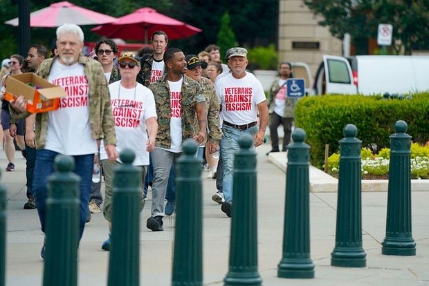 Veterans and Military Families Protest Trump's Birthday Military Parade in the Nation's Capital 